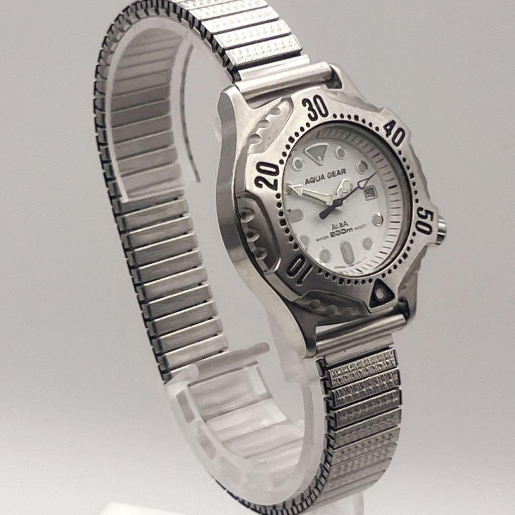 Used [Rare/working item] SEIKO ALBA AQUA GEAR 200m waterproof wristwatch