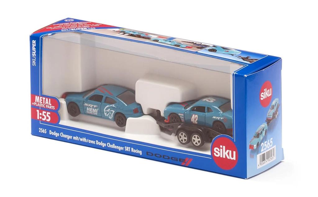 SIKU Dodge Charger Trailer with Dodge Racing Loading, Ages 3+, SK2565
