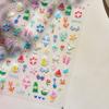 Adorable Watermelon Ice Cream 5D Nail Art Stickers Cute Bowknots Chill Ice Cubes Jelly Sweet Manicure Decal DIY