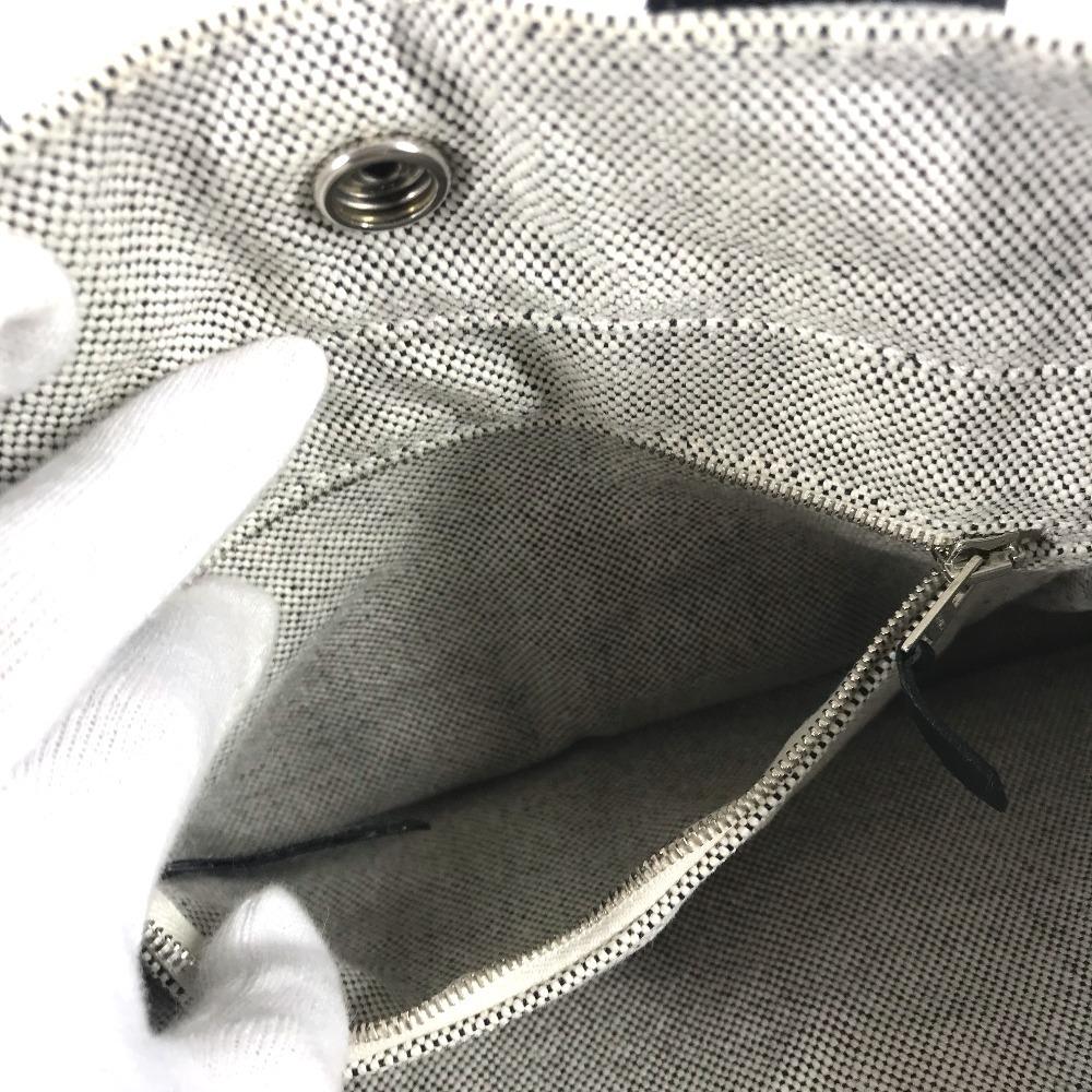 Hermes Sacquain PM Tragetasche Handtasche Toile H / Leder Schwarz/grau