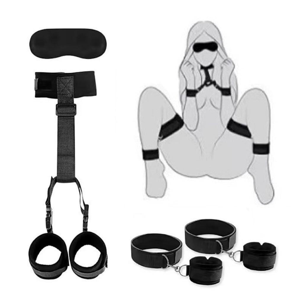 Handcuff Open Leg Restraint Sex Toy Eye Blinder Sex Toys Kits Adjustable Adult Erotic Bed Games Sextoy Set SM Slave Cosplay