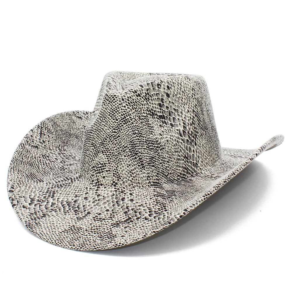 Fashion new snake pattern top hat TEMU hot-selling western cowboy hat personalized jazz hat