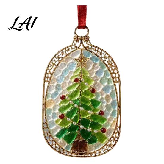 Holiday Fireplace Decor Christmas Sea Glass Suncatcher Stained Style Acrylic Window Hanging Ornament Cute Suncatcher Tree/Snowman/Gingerbread