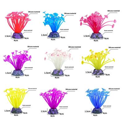 1Pc Silicone Mushroom Artificial Fish Tank Aquarium Water Coral Plants Underwater Decor Quarium Fish Tank Decoration Accessories