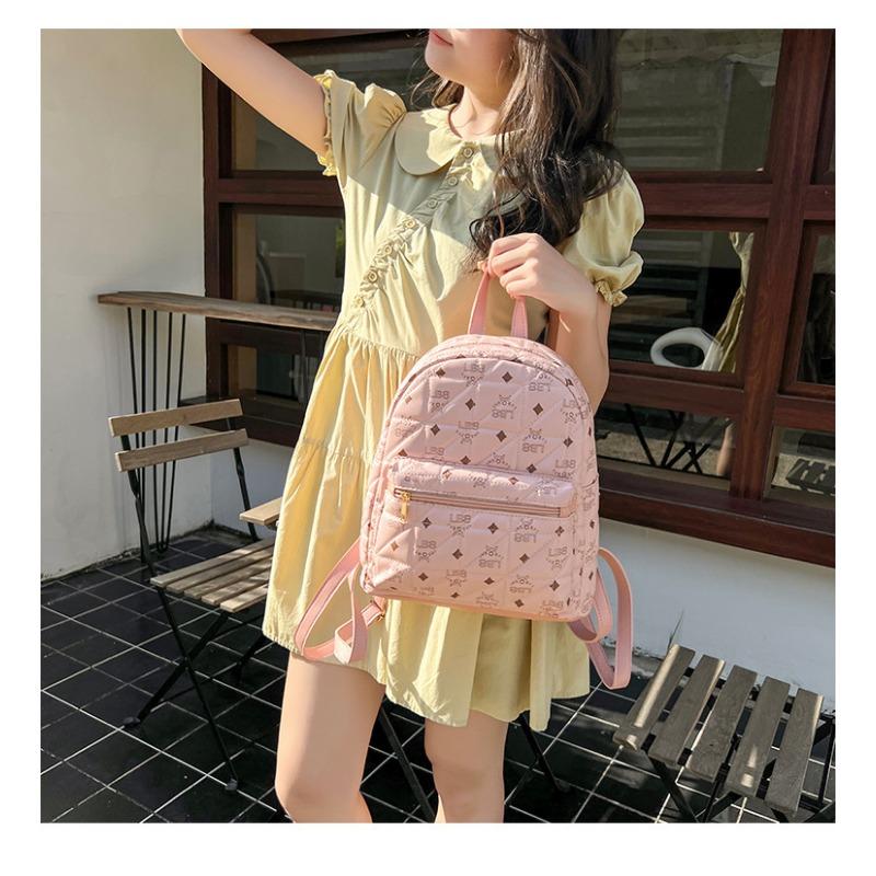 Broderad Ryggsäck Vintage Studentryggsäck Mode Stor Kapacitet Damryggsäck