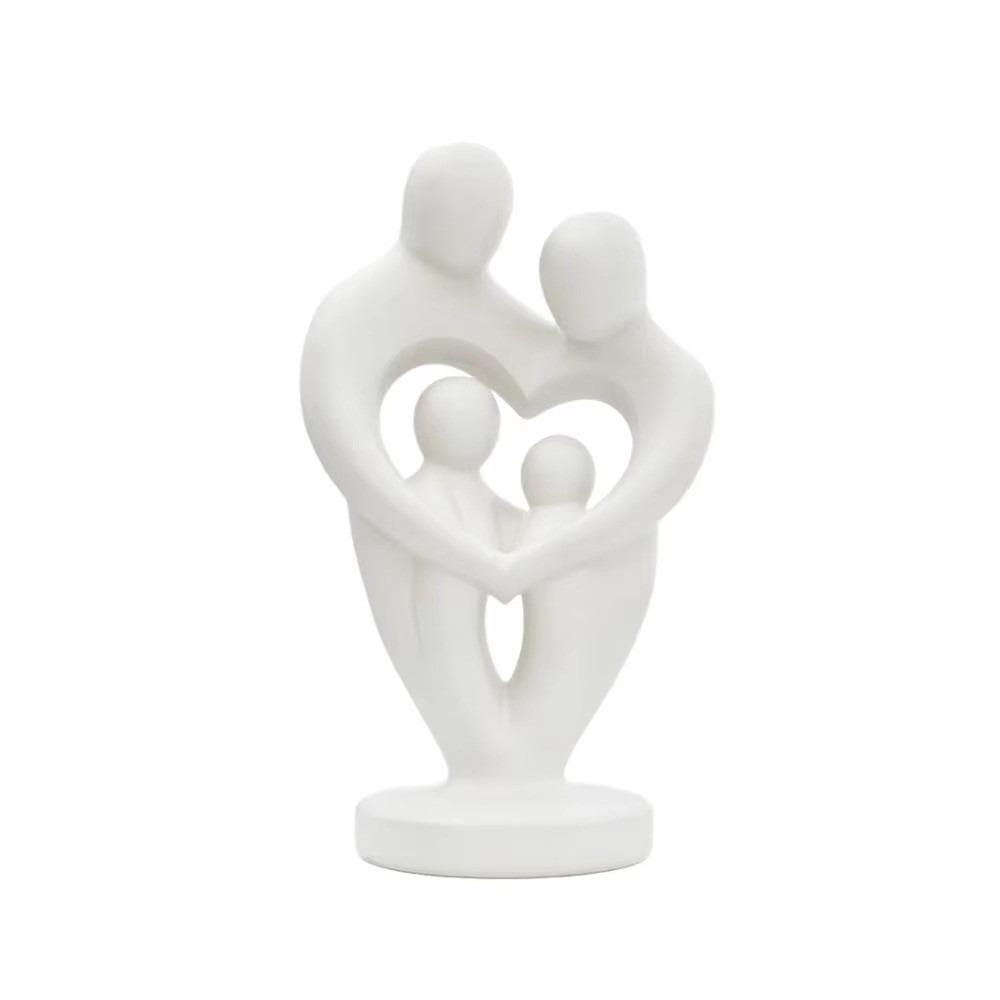 Heart Shape Family Love Figurine Modern Heart Shape Statue New Abstract Sculpture