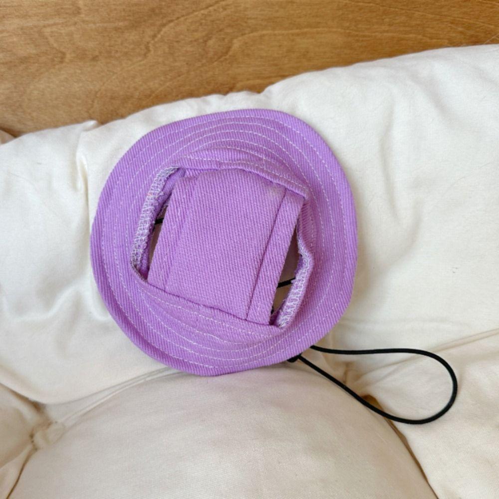 Solid Color Pet Sunshade Cap Cotton Pet Sunscreen Tie Hat Dog Cat Bucket Hat  Sphynx Hairless Cats