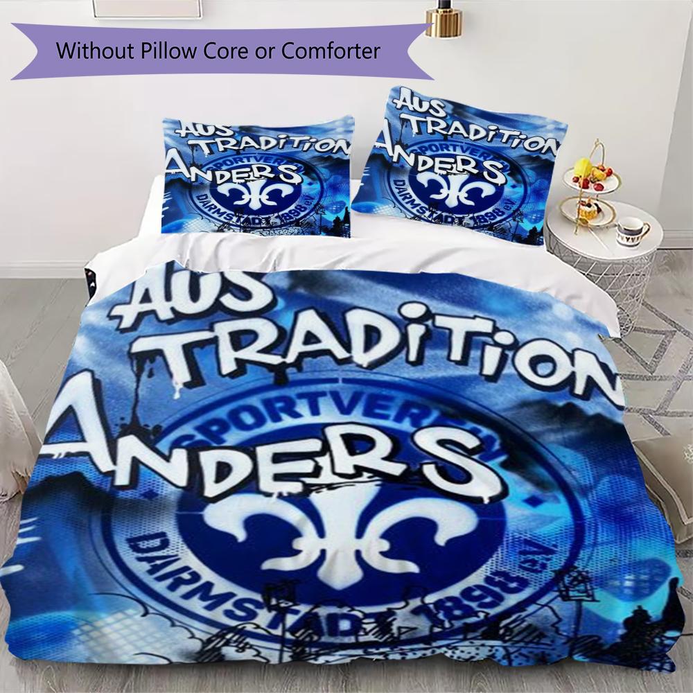 Juego de Ropa de Cama con Patrón SV Darmstadt 98 Funda Nórdica Funda de Almohada Decoración del Hogar Regalo de Cumpleaños (1 funda nórdica + 2 fundas de almohada sin relleno.)91