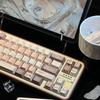 White Dream Anthem Keycap Cherry PBT Five Sided Heat Sublimation Keycap 151KEYS Blue Retro French Style Chocolate Color Keycaps