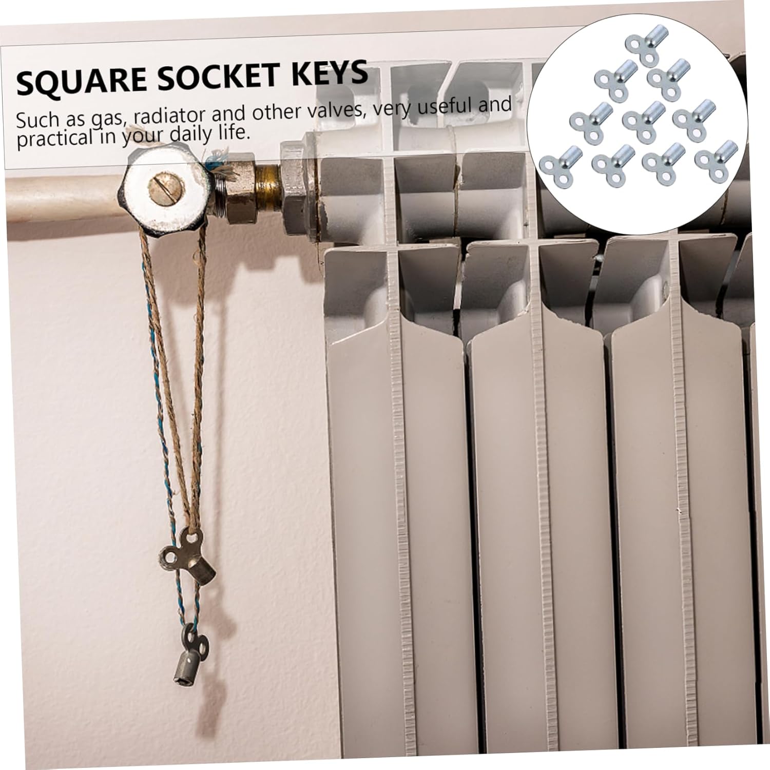 

Home Radiator Key Air Plumbing Key Sturdy Zinc Alloy Key Set Easy to Use