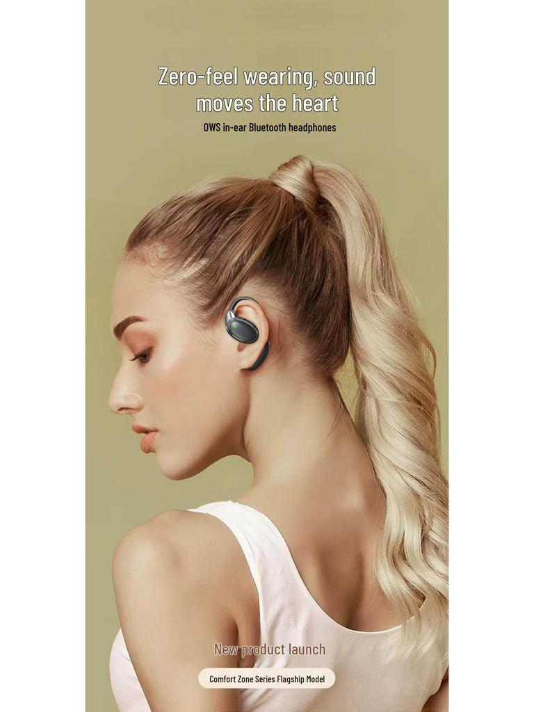 New OWS Smart Bluetooth Open-Ear Sports Wireless Earphones, Ear-Hook Design.