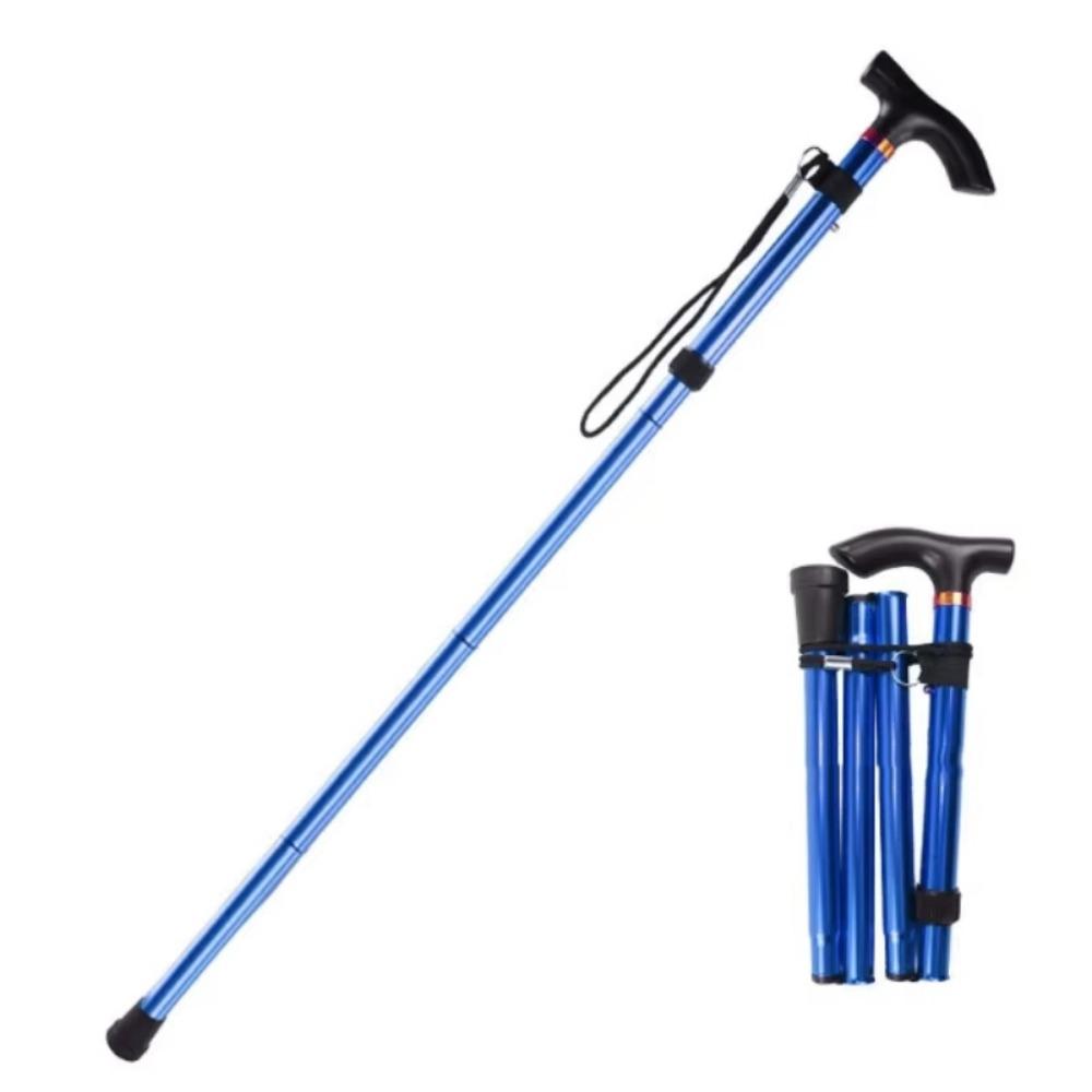 

Складная палка для беговых лыж Алюминиевые трости Удобная ручка Посох для ходьбы по воде Туристическое снаряжение синий