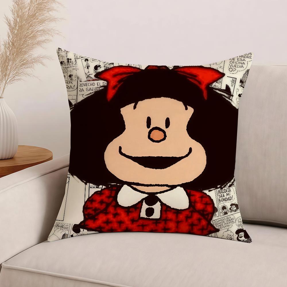 Mafalda Cartoon Cute Pillow Case Office Cushions Suitable For Sofa Car Bedroom Decorative Cushion Cover