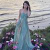 Bohemian Vacation Dress Women's Summer New French Travel Photo Seaside Beach Dress Temperament Long Skirt