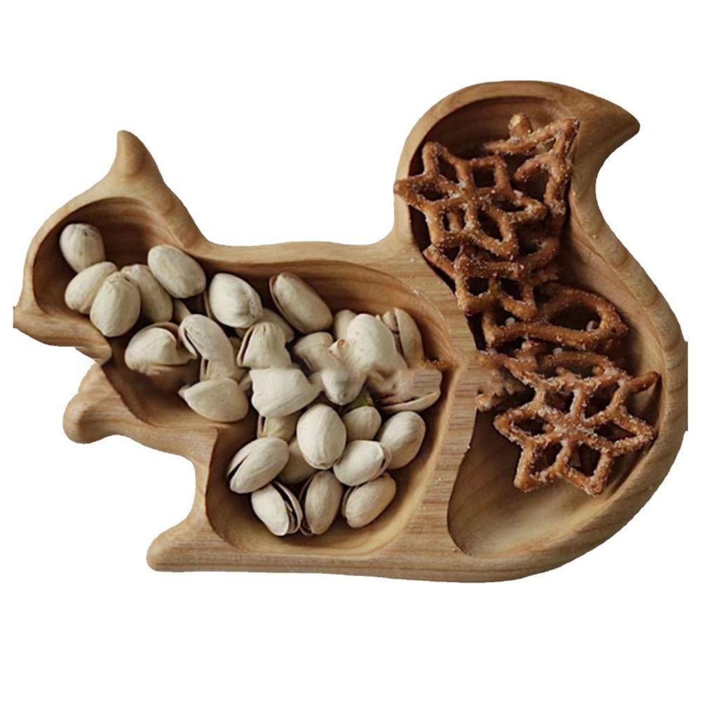 Cartoon Wooden Squirrel Snack Tray Large Capacity Pear Fruit Storage Tray Funny Kitchen Cheese Platter Board