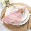 Cotton Tassel Frayed Edge Napkin & Table Mat Set