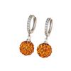 Women S925 Silver Needle Full Crystal Round Ball Ear Buckle Fashion Earrings Jewelry