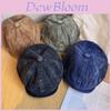 Vintage Corduroy Beret Hat With Curved Brim For Winter Fashion