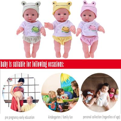 30cm Reborn Puppen Weiches Silikon Lebensechte Neugeborenen-Babypuppe Beweglich Realistische Simulation Babyspielzeug mit Kleidung Begleitspielzeug