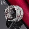 925 Sterling Silver Cross Woven Open Ring Módní svatební šperky