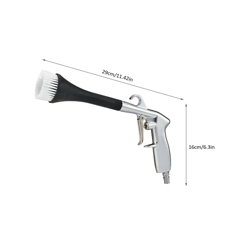 

Пистолет для чистки автомобиля Пистолет для продувки под высоким давлением с 2 насадками Пистолет для продувки Tornador Пистолет для сухой мойки автомобиля с щеткой для чистки зелёный