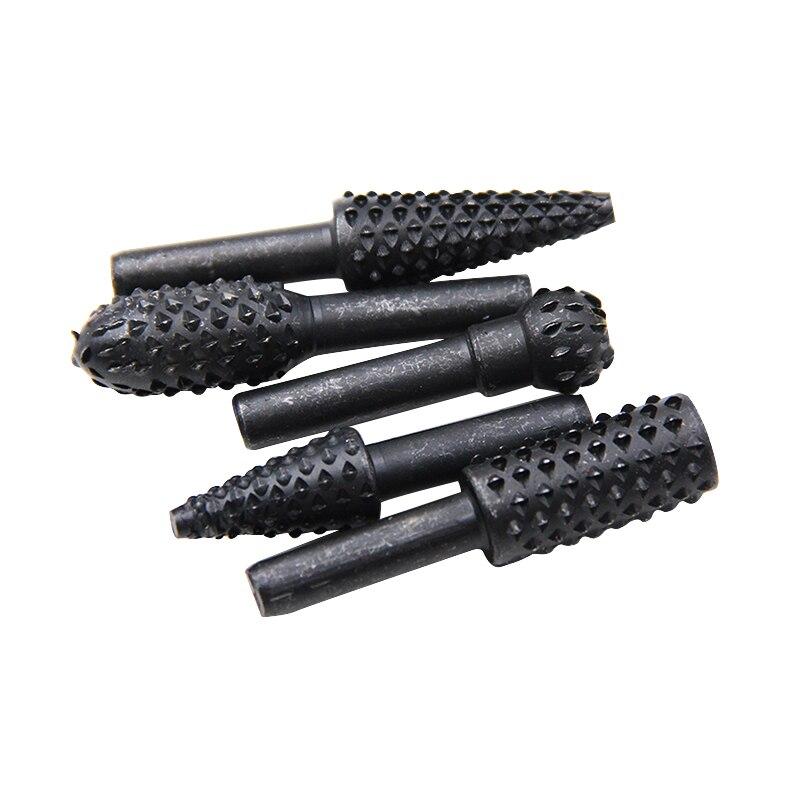 5pc Black Woodworking Wolf Tooth Stick Rotary File DIY Grinding Accessories Set Electric Grinding Head Tool