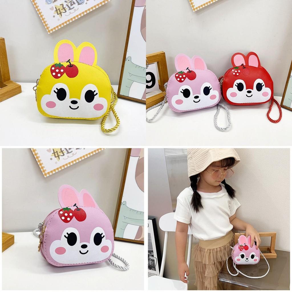 Stylish Toddler Mini Coin Bag For Girls Featuring Fun Rabbit Print And Colors