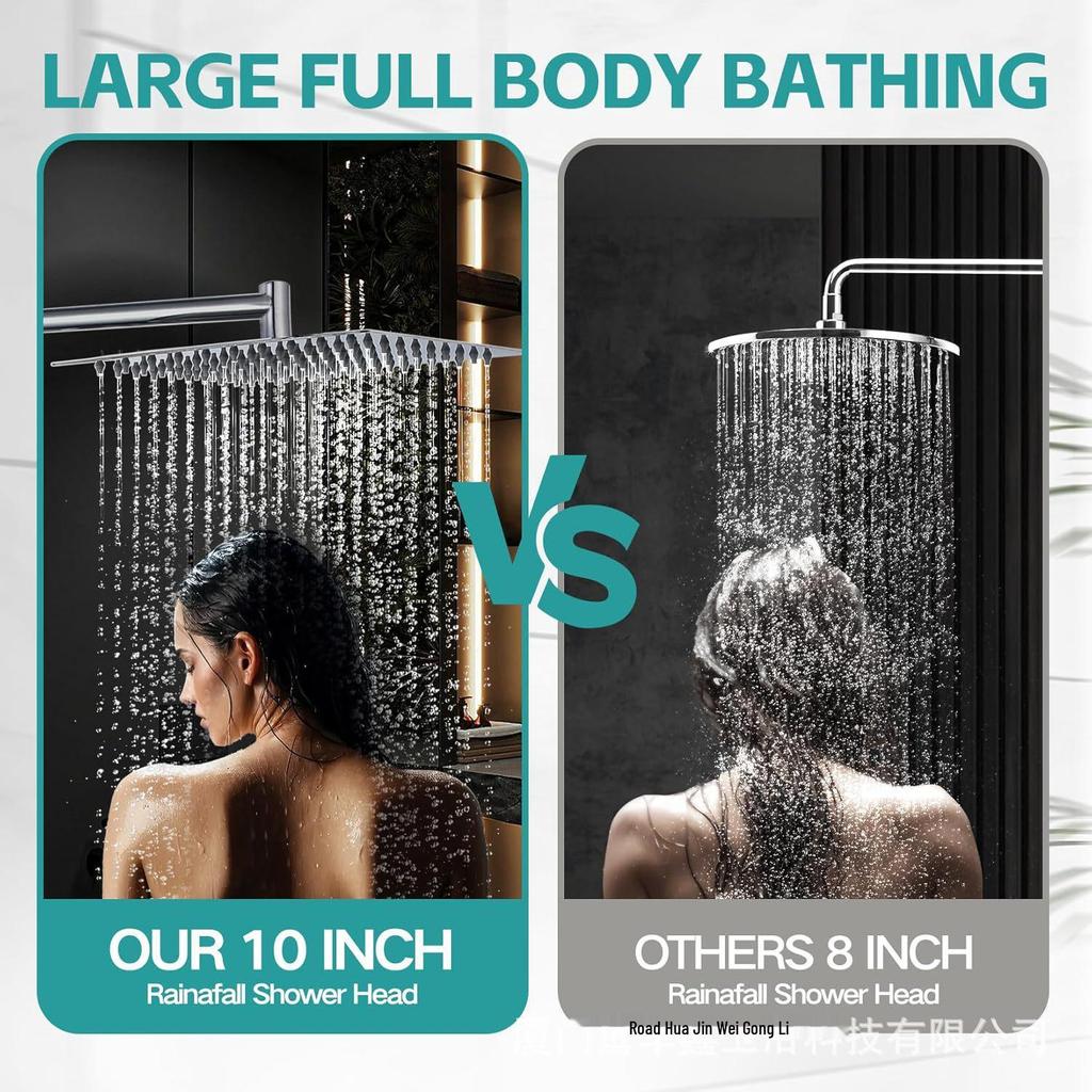 Electroplated Stainless Steel Multi-functional Handheld Shower Set with Extension Arm