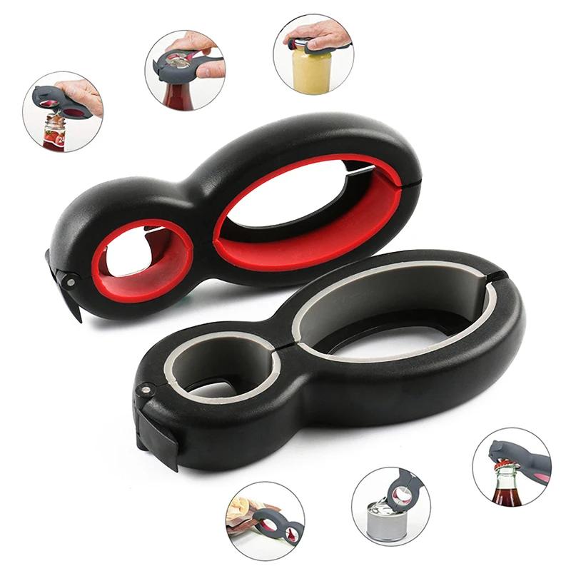 6 In 1 Multi Function Twist Bottle Opener, All In One Jar 8 Shaped Gripper Can Wine Beer Lid Twist Off Jar Opener Claw