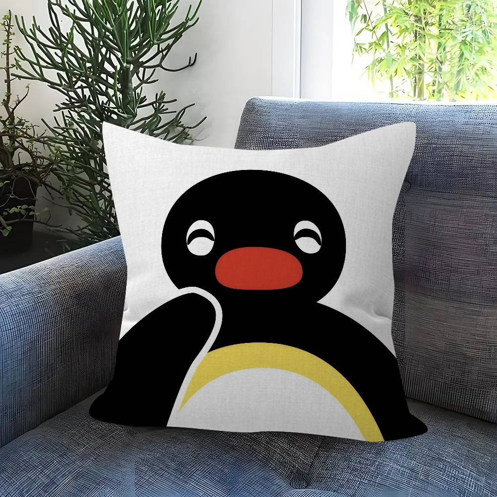 Pingu Cartoon Cute Cushion Cover 30X50 Polyester Sofa Cushions Decorative Throw Pillows Home Decoration Pillowcover