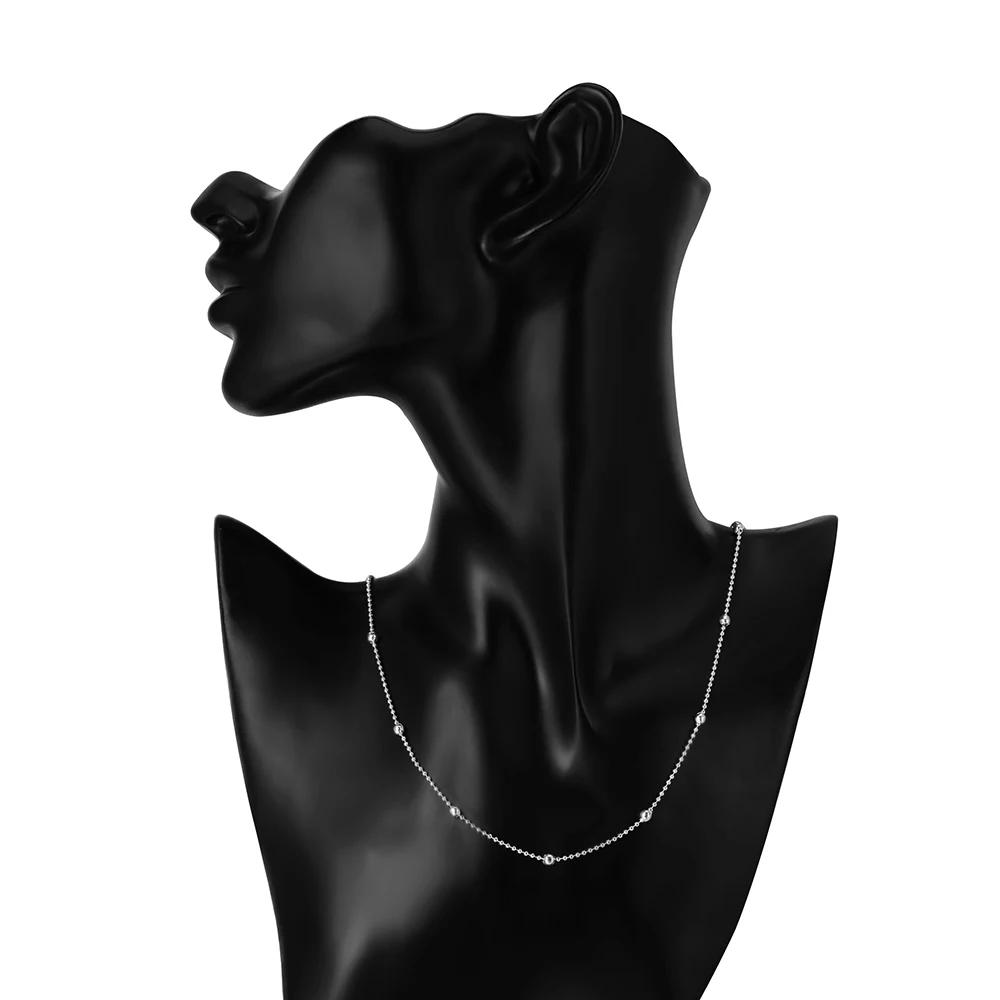 Copper Necklace 16/18/20/22/24 inches fine Round bead chain For Women high quality Fashion Jewelry Christmas Gifts