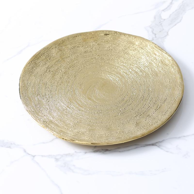Gold Ceramic Western Steak Plate Fruit Salad Bowl Breakfast Sushi Spaghetti Cake Plate Household Irregular Plating Tableware New