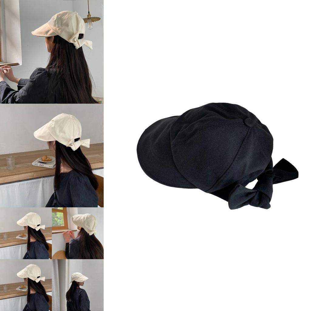 Sweet Adorable Sun Protection Bowknot Fisherman Hat For Women Breathable