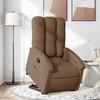Fauteuil releveur - Maison Exclusive - Moteur de levage électrique - Tissu marron - Cadre bois et métal