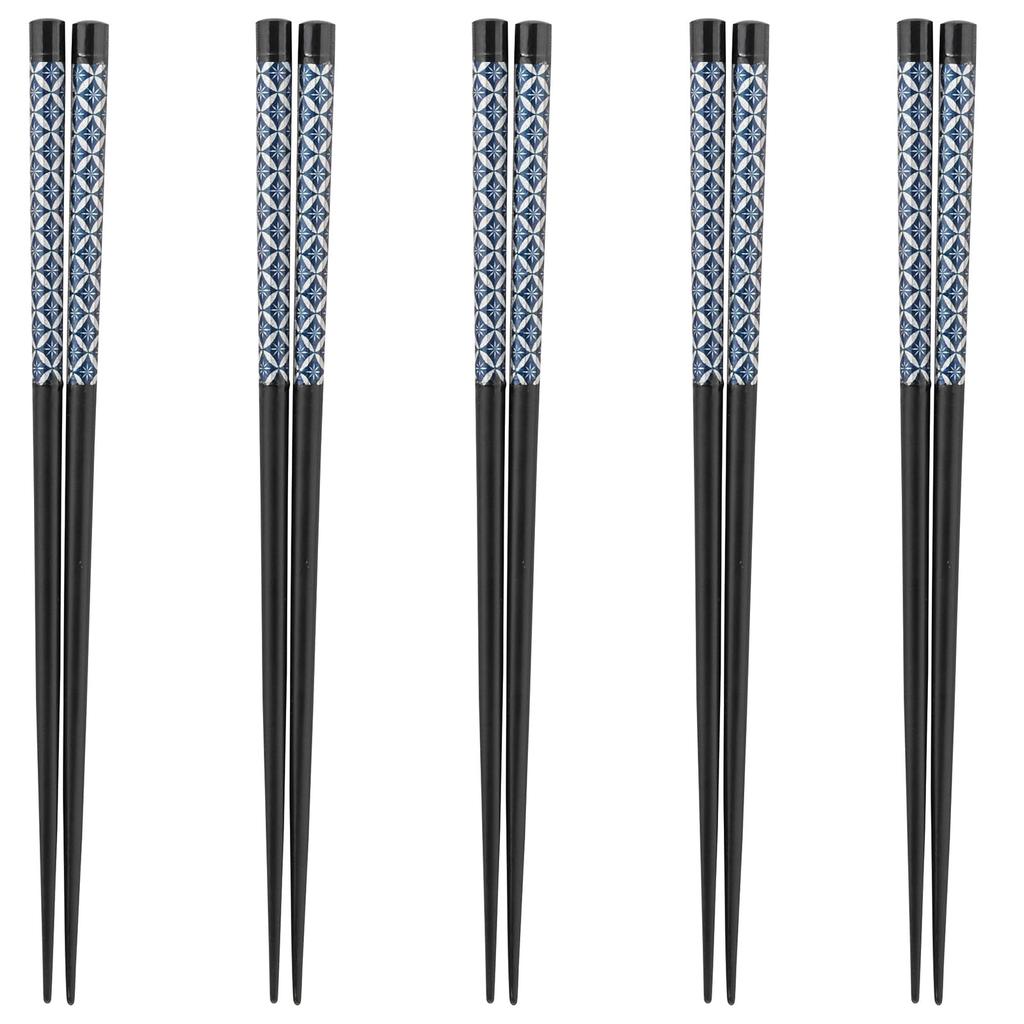 Happy Set of Made of Made In PID6344 J-kitchens Chopsticks, 5, Wood, Japan,