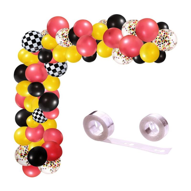 

Racing Birthday Balloons Arch Drag Party Balloons Red Black Yellow Car Race Theme, Black And White Checkered Balloons Racing suit