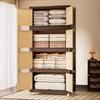 Vintage-Style Double Door Folding Storage Cabinet for Clothes