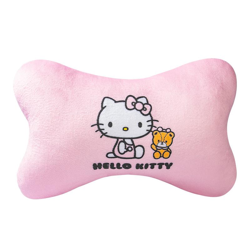 Hello Kitty Car Neck Pillow Cartoon Car Headrest Pillow Car Accessories Interior Woman Kawaii Seat Pillow