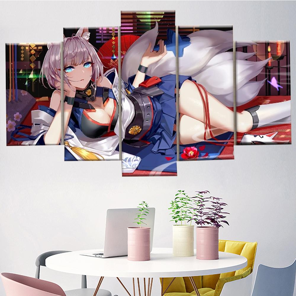 

5 шт., настенная живопись на холсте, постер с игровым персонажем, современная гостиная, спальня, украшение для дома, модульные рамки, фотографии без рамки 20x35cm*2 20x45cm*2 20x55cm*1