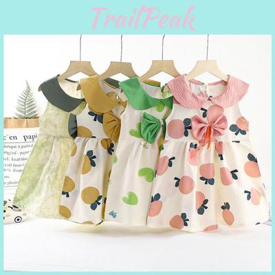 Princess Girl Summer Dress With Cotton Blend Fabric For Toddler Girls