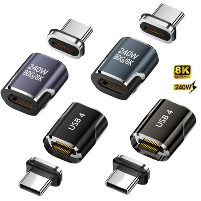 Hochwertiger PD 240W USB-C Magnetischer Adapter 80Gbps 8K 60HZ Typ C Konverter Schnellladebuchse auf Stecker USB4.0 Adapter Laptop