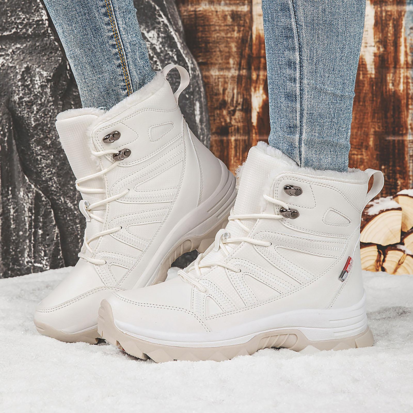 Women s Winter Cotton Shoes Thick Soled Fleece Lined Warm Boots Winter for Women 36 белый