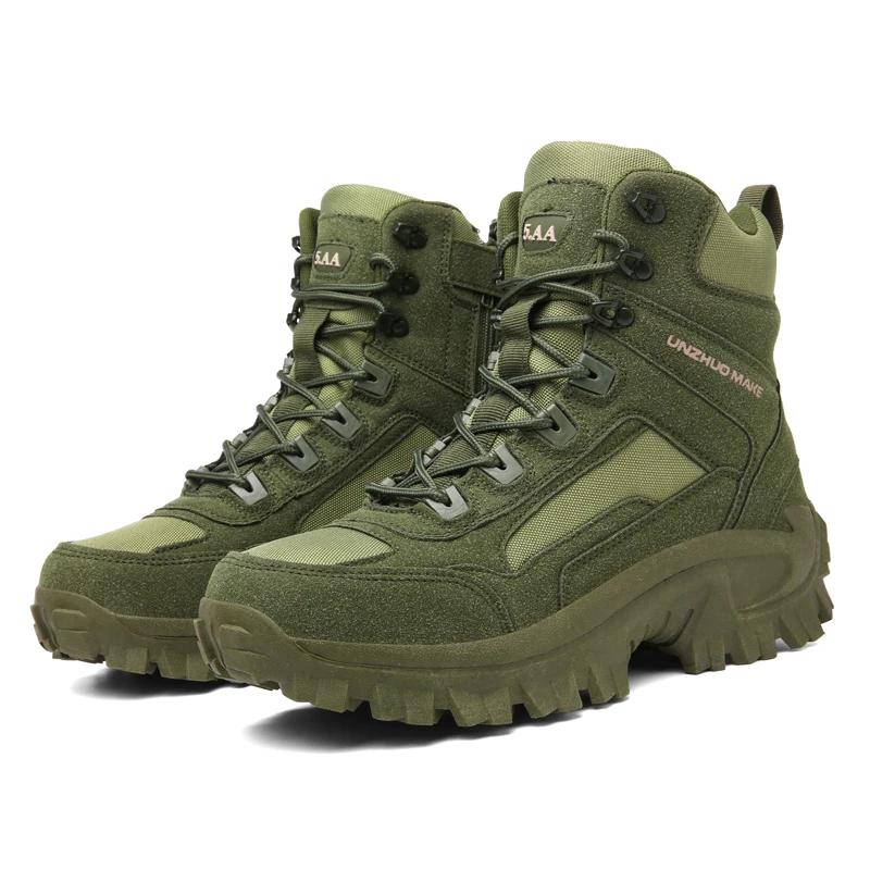 

Men High Top Boots Climbing Hiking Shoes Mens Desert Waterproof Work Safety Shoes Ankle Men Outdoor Boots Sneaker 39