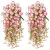2Pcs Artificial Morning Glory Hanging Flowers Fake Flower Outdoor Home Garden Wall Hanging Petunias Plants Wedding Decoration