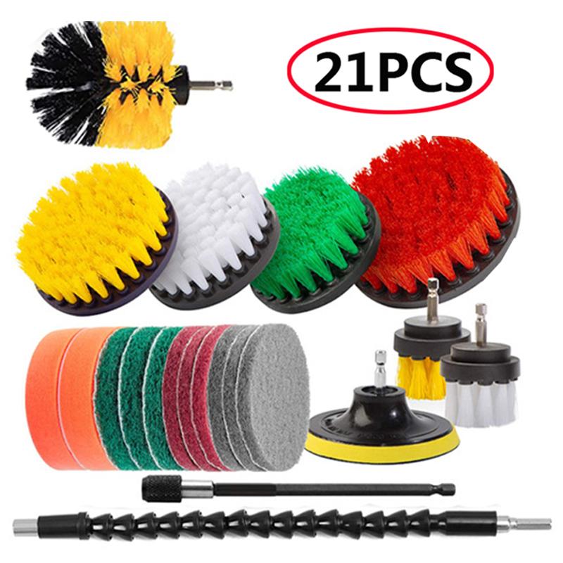 UNTIOR Electric Drill Brush Attachment Set Power Scrubber Brush Car Polisher Kitchen Bathroom Cleaning Tool Car Detailig Brushes