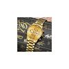 Men's Big Face Gold Chronograph Watch Analog Business Casual Stainless Steel Band