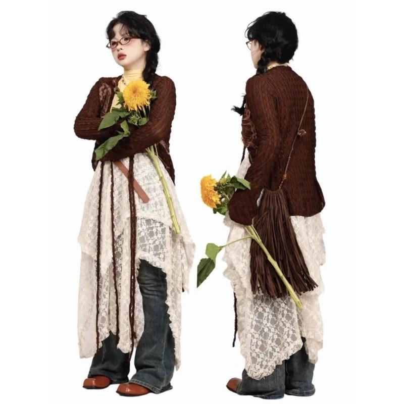 2024 Faldas Mujer De Moda Модные юбки Женские оборки с цветочными оборками Jupe — фото 3