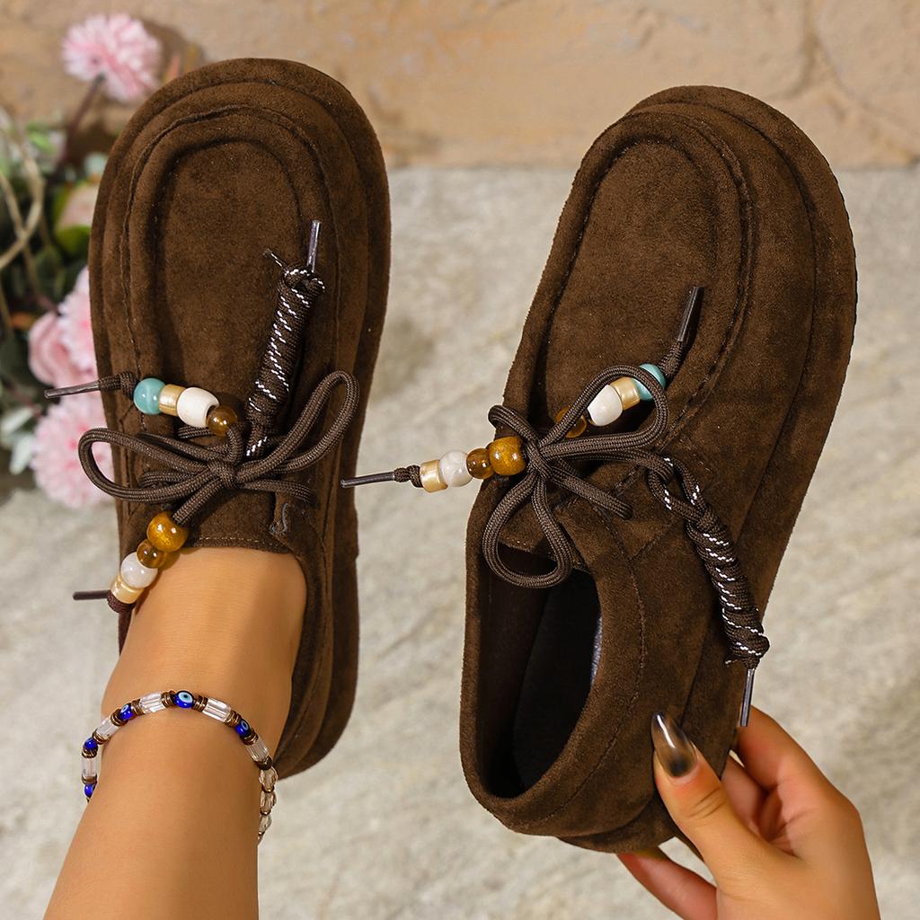 Fashion Women Sneakers Spring Autumn Casual Flat Loafers All-Match Round Toe Sneakers Women New Retro Style Thick Bottom Shoes Women