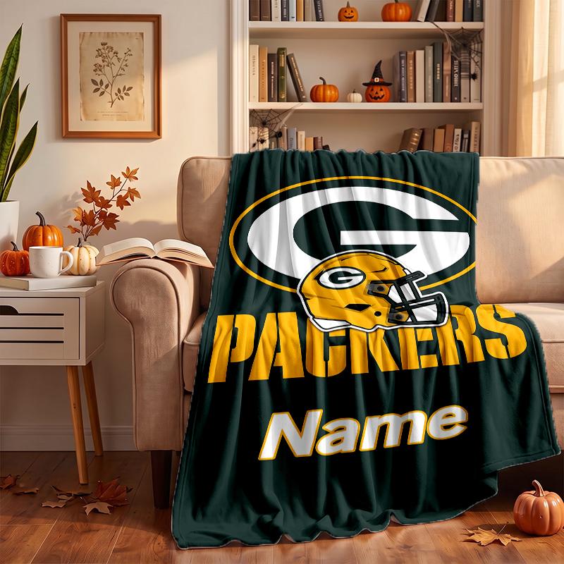 Green Bay Packers Custom Flannel Blankets Soft Warm Cozy Throws for Home Decor Holiday Gifts