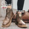 Spring velvet high-top leather boots casual fashion Martin boots retro tooling men's shoes